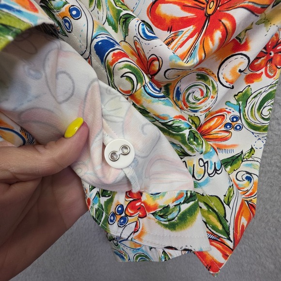 Susan Graver Style Jacket Womens S White Floral Colorful Embellished Stretch NEW - Picture 10 of 16